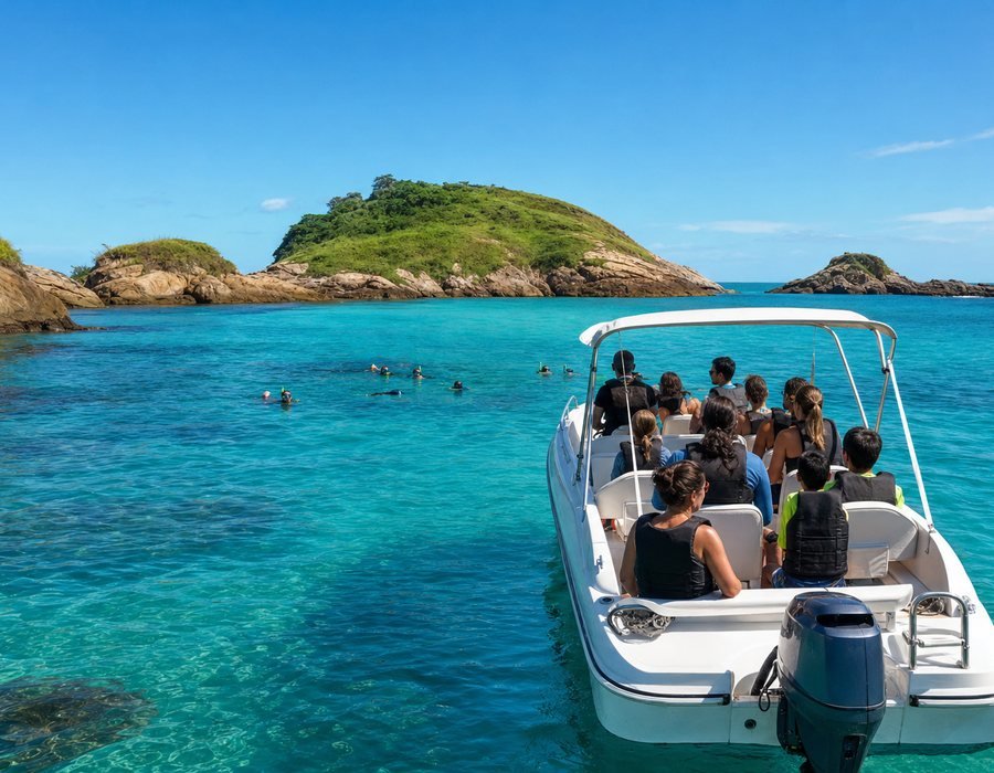 Passeio de barco pelas Três Ilhas