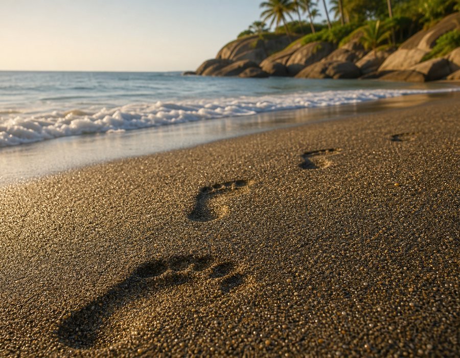Areia monazítica da praia